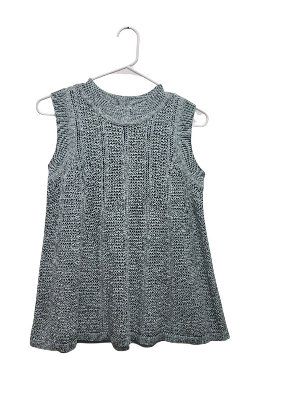 C&C California Blue Sleeveless Mock Neck Knit Sweater Tank Top Medium Soft